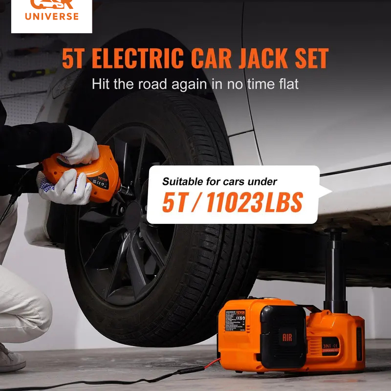 Powerful Electric Car Jack|Portable Car Lift with Built-in Inflatable Pump|Hydraulic Jack with Electric High-efficiency Impact Wrench
